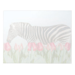 Bloco De Notas Zebra entre as Tulipas
