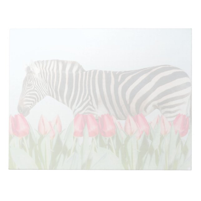 Bloco De Notas Zebra entre as Tulipas (Frente)