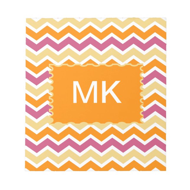 Bloco De Notas ZigZag tribal vibrante (Frente)