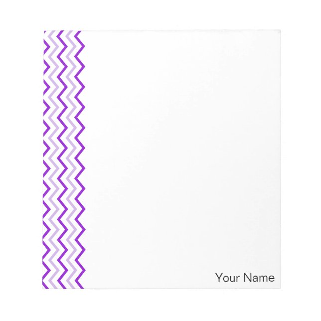 Bloco De Notas Zigzag Vertical Violet Chevron Personalizado (Frente)