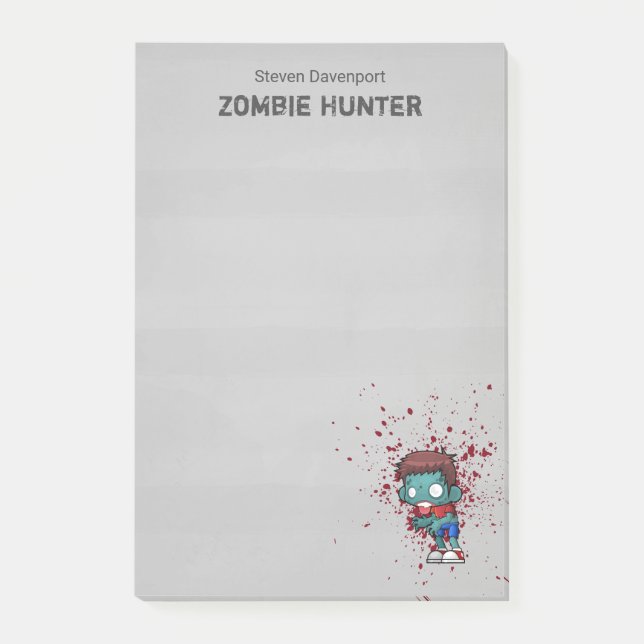 Bloco De Notas Zombie Hunter com Splatter Legal (Frente)