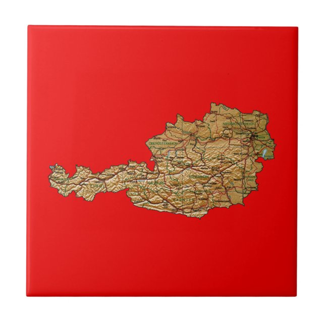 Bloco do Mapa da Áustria (Frente)