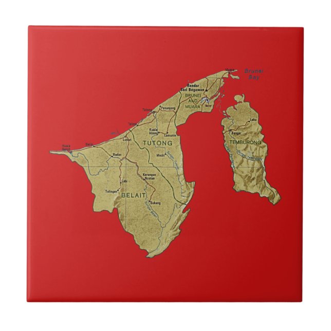 Bloco do Mapa de Brunei (Frente)