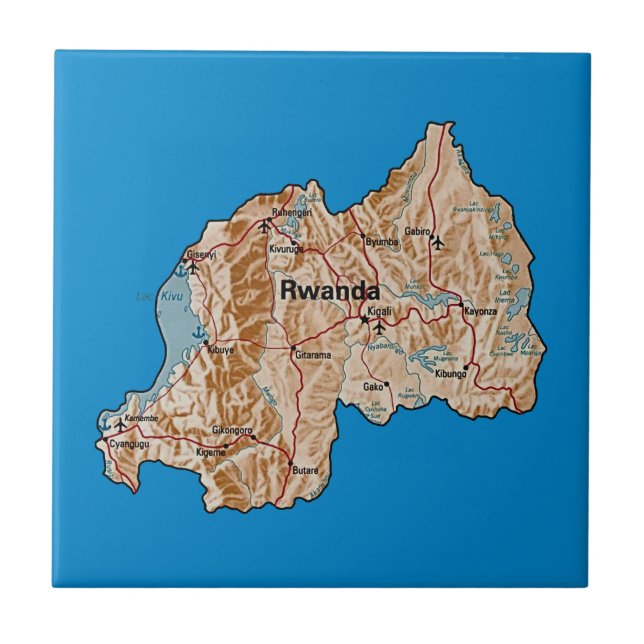 Bloco do Mapa de Ruanda (Frente)