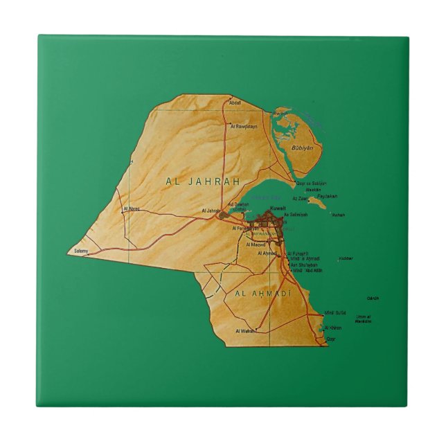 Bloco do Mapa do Kuwait (Frente)