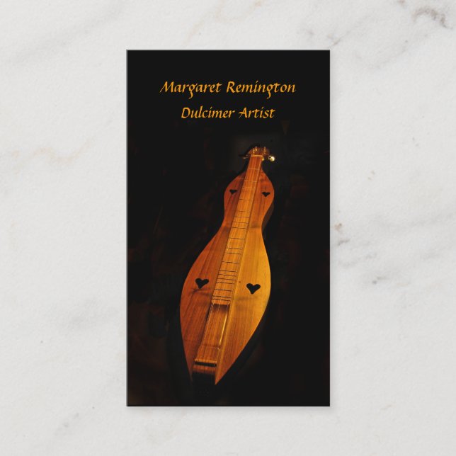 Bloco do músico do Dulcimer de cartões de visitas (Frente)