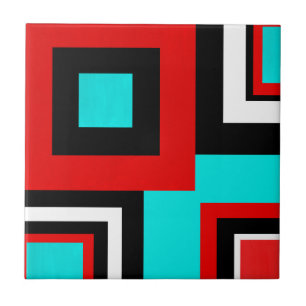 Bloco geométrico branco preto vermelho do Aqua