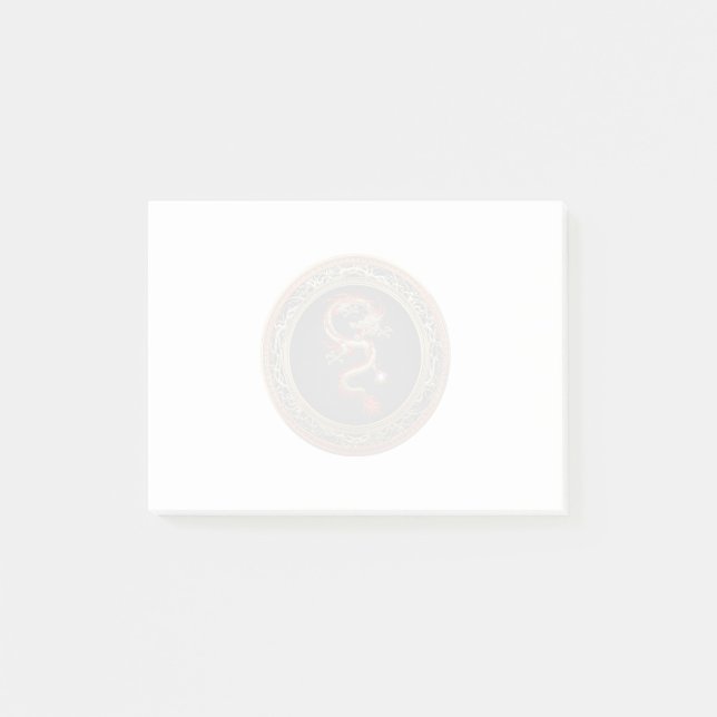 Bloco Post-it [100] Dragão chinês Ouro Fucanglong (Frente)