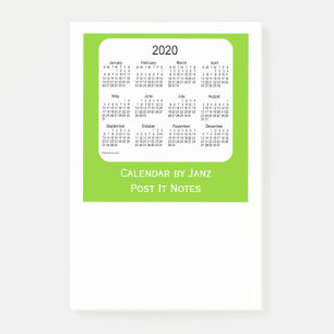 Bloco Post-it 2020 Amarelo Verde Posta os Calendários de Nota d