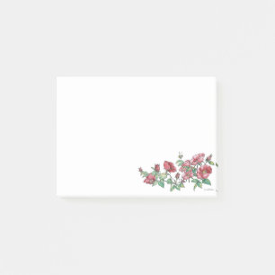 Bloco Post-it 4 x 3 Rosa de Alaska com abelhas Postadas - Notas