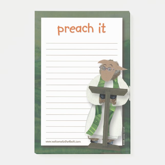 Bloco Post-it A boa vinda 2014 ao rebanho "Preach o" post-it (Frente)