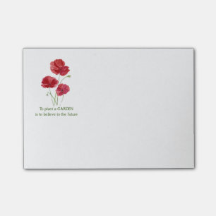 Bloco Post-it A papoila vermelha para plantar um jardim deve