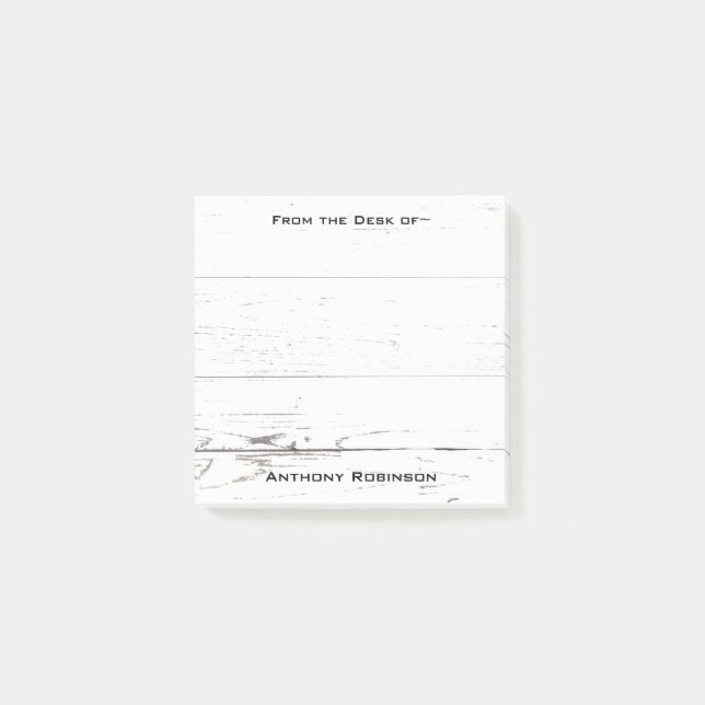 Bloco Post-it A textura de madeira do conselho adiciona o nome 3 (Frente)