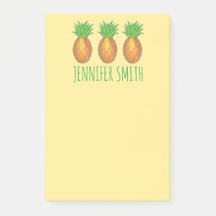 Bloco Post-it Abacaxis Tropicais Ananás Posto Personalizado