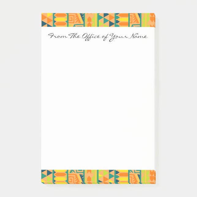 Bloco Post-it Abstrato Aztec Tribal Impressão Pattrn (Frente)