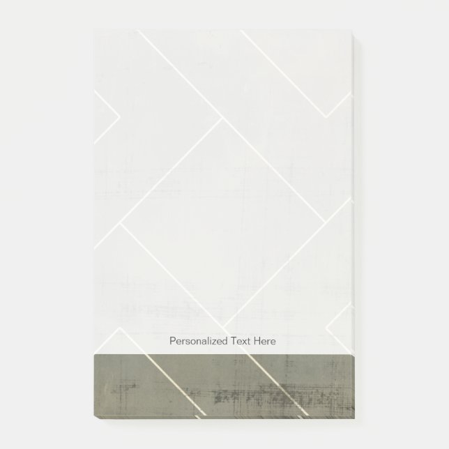 Bloco Post-it Abstrato Blueprint com formas geométricas (Frente)