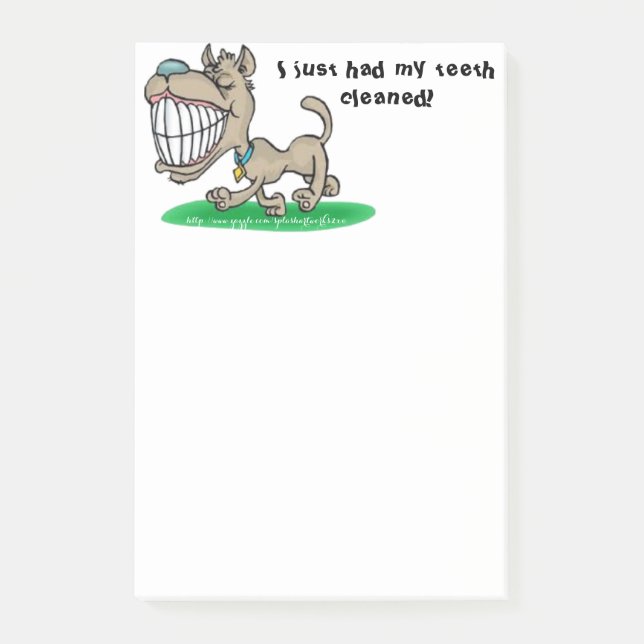 Bloco Post-it "Acabei de limpar os dentes" (Frente)