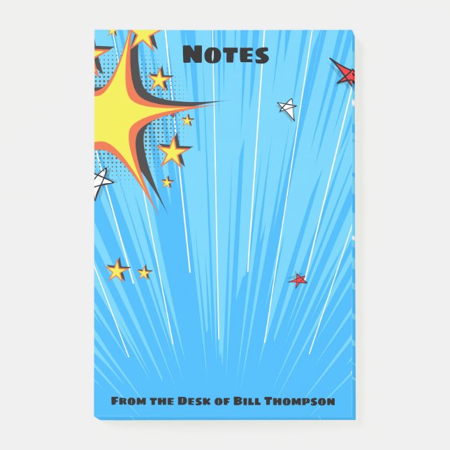 Bloco Post-it Acessórios de mesa cómicos do geek do pop art (Frente)