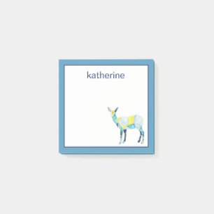 Bloco Post-it Adicionar Seu Nome  Animais De Deer Geométricos