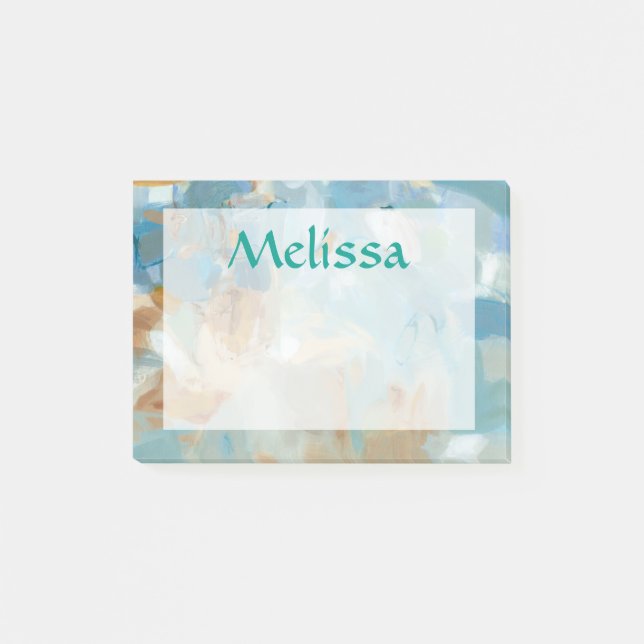 Bloco Post-it Adicionar Seu Nome| Praia Sparkle (Frente)