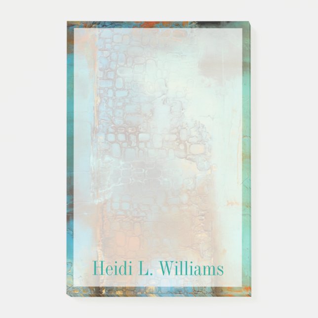 Bloco Post-it Adicione seu nome | Azul Deja (Frente)