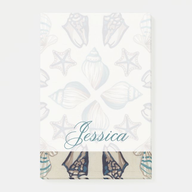 Bloco Post-it Adicione seu nome | Caleidoscópio Costeiro I (Frente)