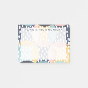 Bloco Post-it Adicione seu nome Círculos Geométricos De Aquare