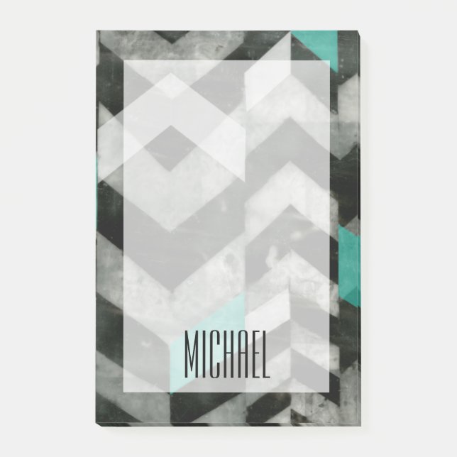 Bloco Post-it Adicione seu nome | Exclusão em Chevron II (Frente)