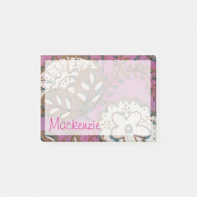 Bloco Post-it Adicione seu nome | Ornamento radiante I (Frente)