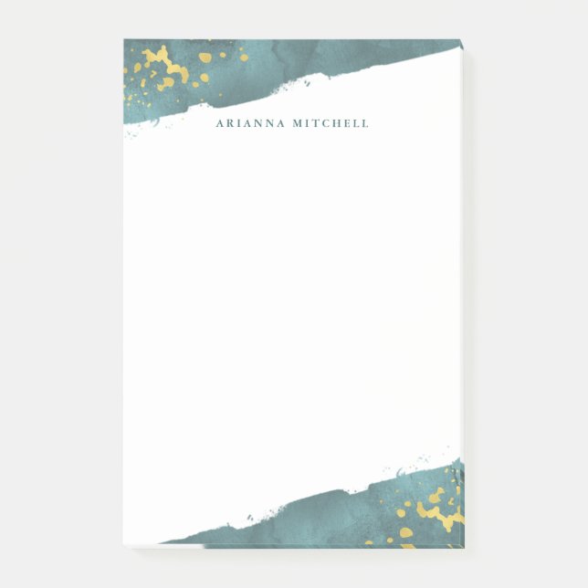 Bloco Post-it Aguarela e ouro do romance | da cerceta (Frente)