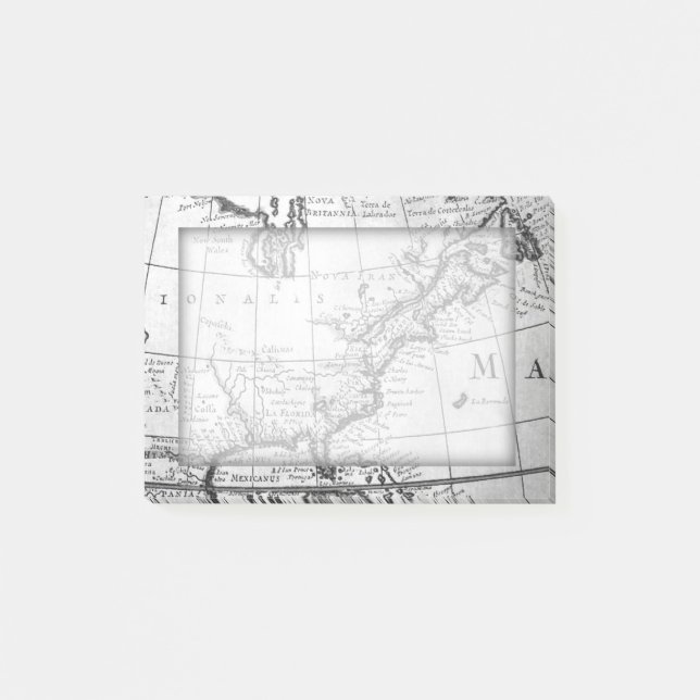 Bloco Post-it Almofada de nota pegajosa do mapa do mundo do (Frente)