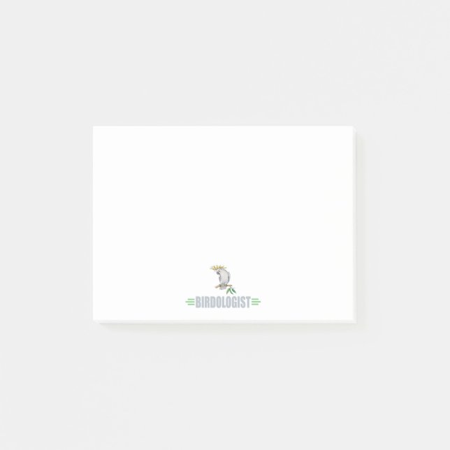 Bloco Post-it Amante de Pássaros Humorístico Cacatua (Frente)