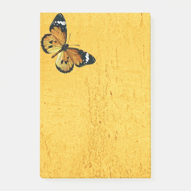 Bloco Post-it Amarelo da borboleta (Frente)