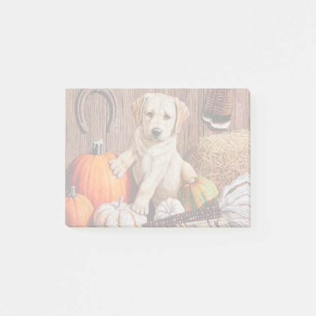 Bloco Post-it Amarelo Labrador Retriever Cachorro Cachorro Cacho (Frente)