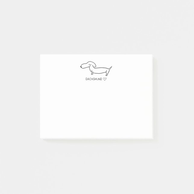Bloco Post-it Amor do Dachshund (Frente)