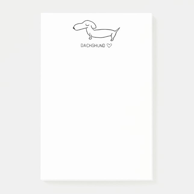 Bloco Post-it Amor do Dachshund (Frente)