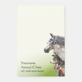 Bloco Post-it Animais misturados veterinários