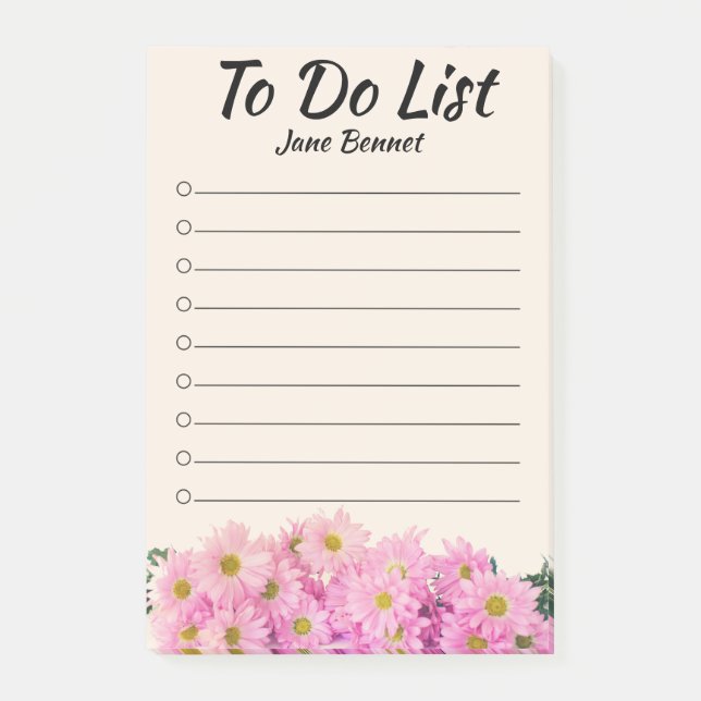 Bloco Post-it Anotações Personalizadas da Margarida a Fazer Rosa (Frente)