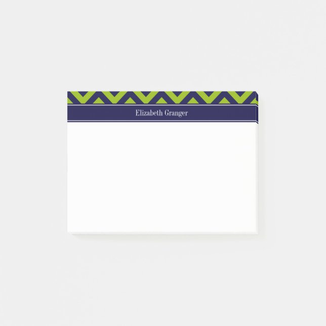 Bloco Post-it Apple Grn Marinho LG Chevron Marinho Blue Name Mon (Frente)