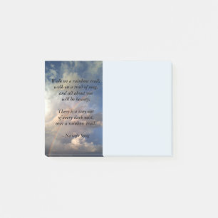Bloco Post-it Arco-íris bonito com notas do poema