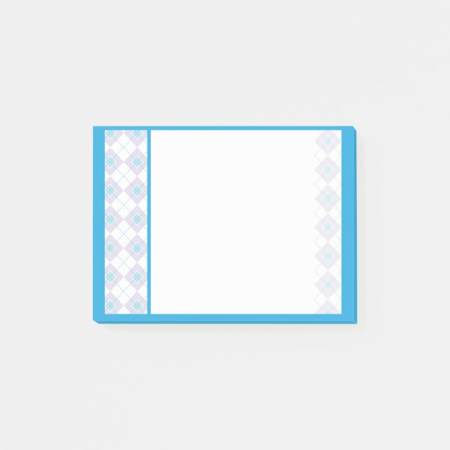 Bloco Post-it Argyle azul e roxo (Frente)