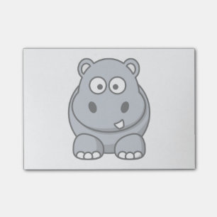 Bloco Post-it Arte de Cartoon Hippo