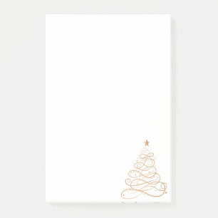 Bloco Post-it Árvore de Natal filigrana metálica Dourado