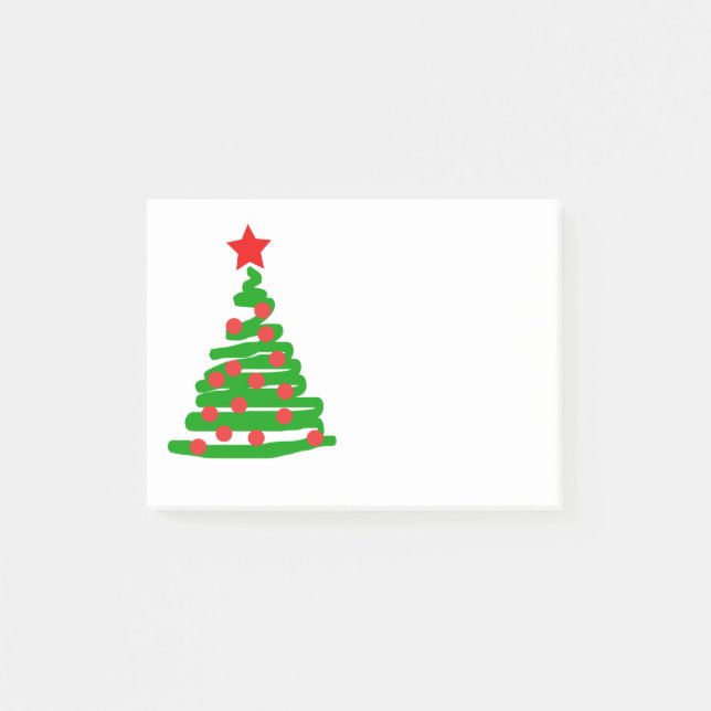 Bloco Post-it Árvore de Natal simples (Frente)