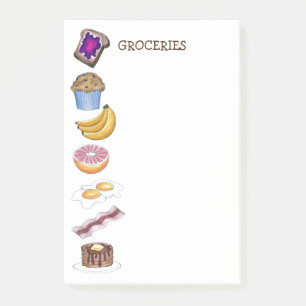 Bloco Post-it As compras da Lista de Produtos para Comida do Caf