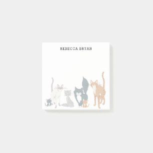 Bloco Post-it As raças ilustradas bonitos do gato personalizaram