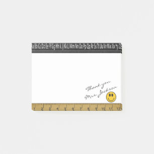 Bloco Post-it Assinatura feliz do professor DIY da cara