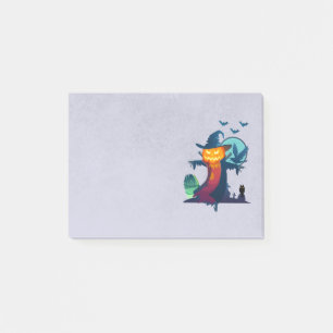 Bloco Post-it Assombrado Abóbora Cabeça de Abóbora Assustada