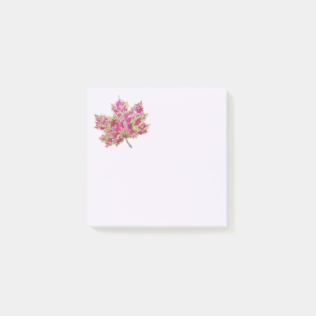 Bloco Post-it Autumn Leaf Colortion Watercolor Boho (Frente)