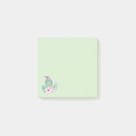 Bloco Post-it Aves e Flores de Aquarela